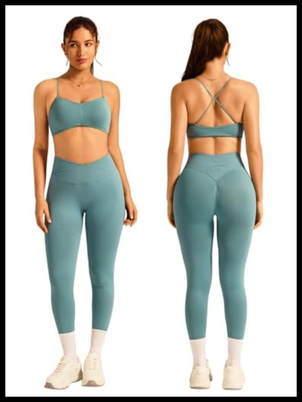 ABOCIW Women 2-Piece Seamless Workout Set Sports Bra & Leggings